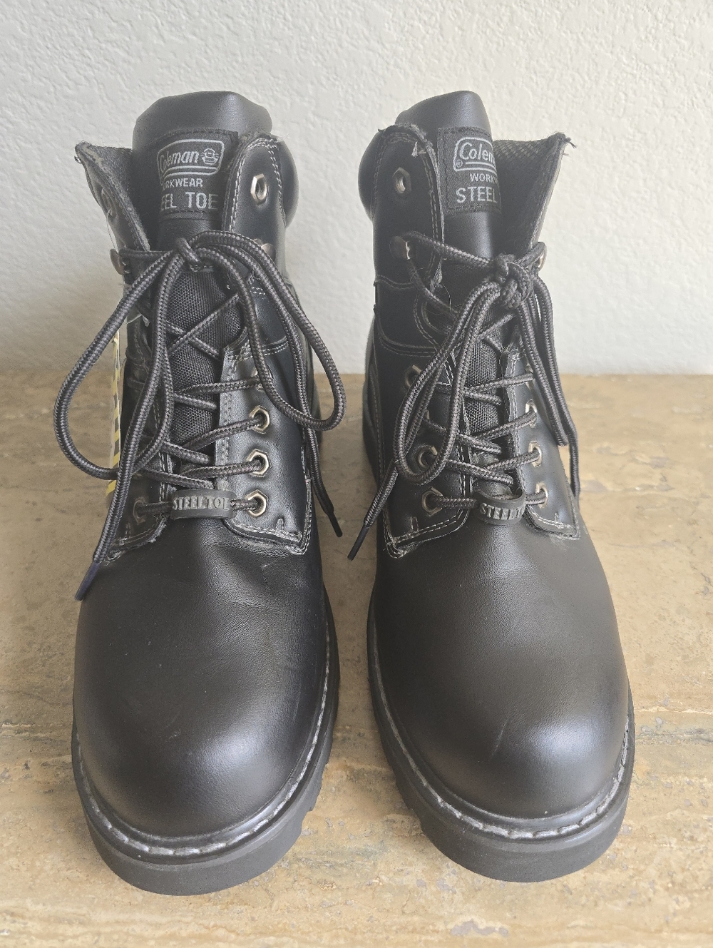 Coleman Mens's Steel Toe Safefty Work Boots - Black - Picture 3 of 10